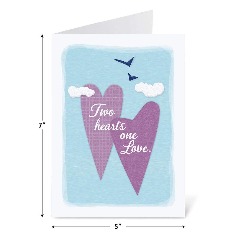 Current Every Happiness Anniversary Greeting Cards - Set of 8 (4 designs), Large 5" x 7" Wedding Anniversary Cards with Sentiments Inside, White Envelopes - Image 4